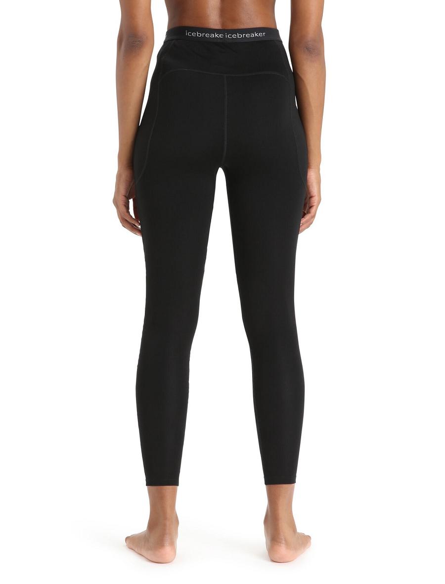 Black Icebreaker 15.5 Merino Thermal Leggings Women's Base Layers | AU 1871CTVE